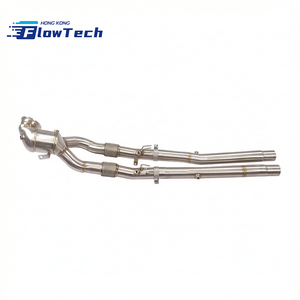 Downpipe FlowTech de alto flujo y rendimiento de 200 celdas con acabado pulido espejo y OPF para Audi RS3 2.5T 8Y - Product Image 2