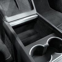 Boîte de rangement pour accoudoir de haute qualité, organiseur de console centrale pour Tesla Model 3 Highland/Y Juniper/YL avec feutre noir intégral