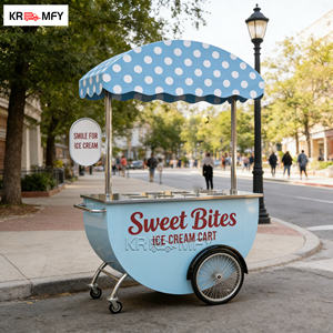 Carrito de Venta de Helados Móvil para Exteriores, de Fibra de Vidrio, para Playa, Parque, Bodas, Fiestas, Negocios y Ventas - Product Image 2