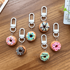 Porte-clés 3D en caoutchouc en forme de donut et ensemble de porte-clés en silicone pour sac à dos, tirette de fermeture éclair, breloque alimentaire, cadeau pour elle - Product Image 6