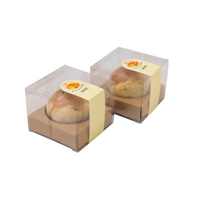 Boîte d'emballage alimentaire pliable jetable avec logo personnalisé Su-Pack FP003, en PET de qualité alimentaire, épaisseur 0,3 mm, transparente, pour pâtisserie