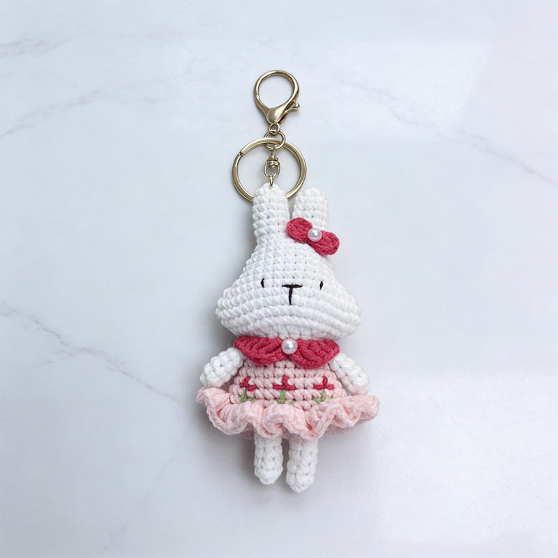 Porte-clés lapin rose