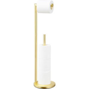 Porte-rouleau de papier toilette et organisateur de serviettes autoportant moderne avec ventouses en acier inoxydable pour usage hôtelier, écologique - Product Image 1