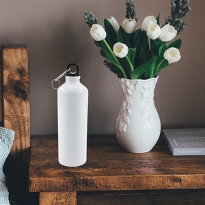 5PCS/Lot 400/500/600/750ml <strong>White</strong> Blank Sublimation Water Bottle with Carabiner Aluminum Leakproof <strong>Kettle</strong> - Product Image 6