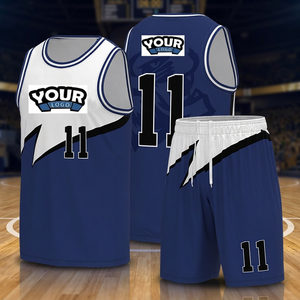 Ensemble de maillots de basket-ball personnalisés à col en V sans manches, imprimés numériquement, numéro 11, logo, adultes, unisexe, polyester respirant, équipe - Product Image 4