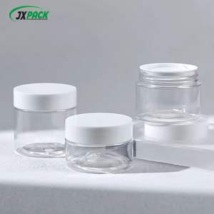 Venta al por mayor 15ml 30ml Frascos cosméticos de plástico transparente con tapa blanca Frascos de crema exfoliante corporal vacíos para el cuidado de la piel en stock - Product Image 1