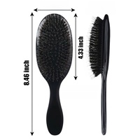 Brosse démêlante personnalisée avec logo pour cheveux bouclés fins, anti-frisottis, à poils de sanglier et nylon, pour femmes
