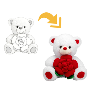 도매 발렌타인데이 로즈 베어 맞춤형 플러시 장난감 부드러운 봉제 동물 사랑 선물 - Product Image 2