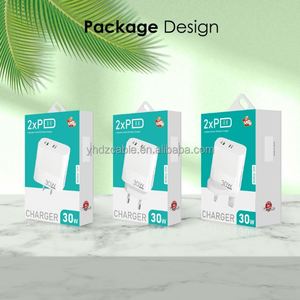Cargador de Teléfono Móvil de 30W 2PD+tipo-c con Cabezal de Carga Dual PD para Reino Unido, Estados Unidos y Europa, para Carga Rápida de Móviles - Product Image 5