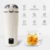 Bouilloire de voyage portable, tasse à contrôle de température intelligent, écran tactile, multifonctionnelle, anti-fuite, en acier inoxydable, tasse à eau électrique
