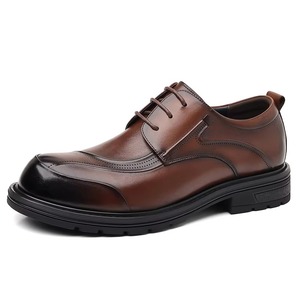 <span class=keywords><strong>Chaussures</strong></span> habillées en cuir véritable pour hommes, en cuir <span class=keywords><strong>de</strong></span> vachette première couche, à bout large, pour le quotidien, avec fermeture à lacets, idéales pour l'automne - Product Image 5