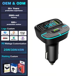 Nuevo Cargador de Coche con Modulador Bluetooth 5.4 de 20W, Manos Libres, Adaptador USB Tipo C Dual de 2.4A, Reproductor <span class=keywords><strong>MP3</strong></span> para Coche, Transmisor de Radio FM Inalámbrico - Product Image 1