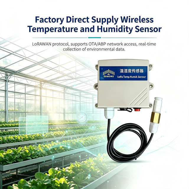 Hot Selling LoRaWAN Temperature and Humidity Sensor, High-precision Battery Powered Wireless IoT Device