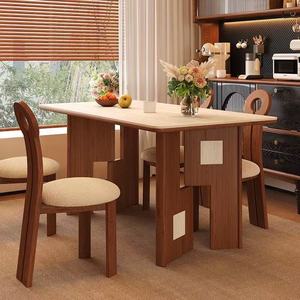 2026 Großhandel Moderner Esstisch aus Massivholz mit Steinplatte und Stühlen für Esszimmer und Büro - Product Image 3