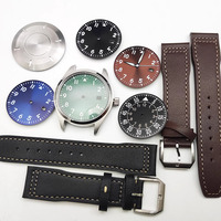 Ensemble complet de boîtier de montre en acier inoxydable vintage 40mm pour NH35/36 pour cadran 33.5mm-pas de logo