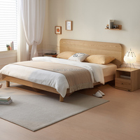 129908 Quanu – Dernières conceptions de lits en bois de style minimaliste, lits doubles modernes en bois massif, ensemble de meubles de chambre à coucher