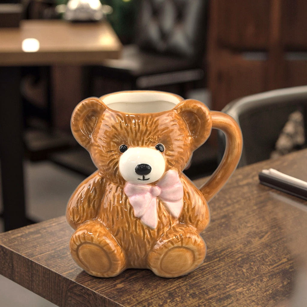 Tasse à Café Céramique Blanche Avec Motif Nœud – Faite Main, Lavable Au Lave-vaisselle, Cadeau Pour Fille