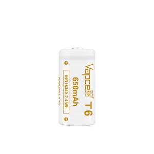 16340 אדים 650Mah 6a inr 3.7v ציליניום סוללת ליתיום יון נטענת עבור חבילת סוללות פנס 16340 650mah 6a