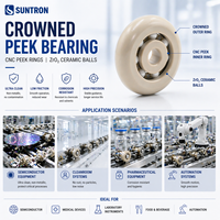 Rodillo con Corona de PEEK, Jaula de PTFE, Bola de ZrO2 D15-D50 CNC para Sistemas de Precisión