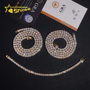 Pengiriman Cepat Lokal AS 2MM 3MM 4MM 5MM Perak <span class=keywords><strong>Sterling</strong></span> S925 Berlapis Moissanite Diamond Vvs Rantai Tenis Kalung Perhiasan Mewah - Product Image 4