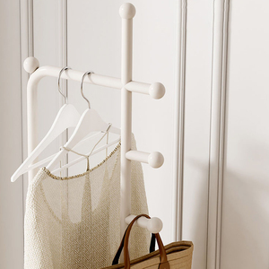 Nordic piccola camera da letto soggiorno studio hotel piano al soffitto comodino stile crema appendiabiti in metallo - Product Image 4