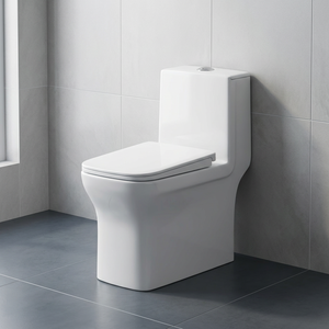Venta al por mayor profesional moderno de una pieza de cerámica S-Trap salida artículos sanitarios inodoro seguridad baño inodoro China hogar - Product Image 1