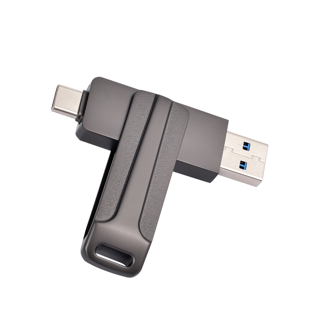 2-in-1 Type-C OTG USB Flash Drive for Smartphone Custom Logo Pen Drive, Dual Port Metal Photo Stick for Android & Phone