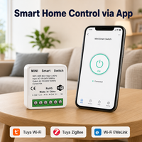 Interrupteur intelligent Zigbee 4 voies WiFi, application Tuya, commande vocale, 220V 10A, mini relais DIY pour maison intelligente
