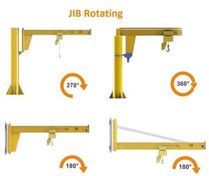 การประชุมเชิงปฏิบัติการ 360 องศาไฟฟ้า <span class=keywords><strong>Jib</strong></span> Crane มือถือติดผนังแกว่ง Cantilever เครน 500 กก. 1 ตัน 2 ตัน 5 ตันให้โดย Sea 50KN - Product Image 6
