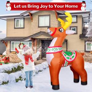 Renne gonflable de Noël personnalisé de 1,80 m avec lumières LED, en polyester, pour décorations extérieures de fêtes, prix d'usine - Product Image 6