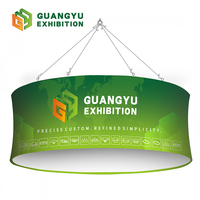 Promotionnel facile à installer événement exposition salon commercial 8 forme bannière suspendue circulaire suspendu personnalisé aluminium Angle bannière suspendue