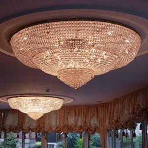 China <strong>Lighting</strong> <strong>Manufacture</strong> <strong>Modern</strong> Living Room Large Gold <strong>Modern</strong> Round Chandeliers Crystal Luxury Led Ceiling Lights Banquet Hall - Product Image 2