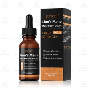 OEM ODM Manufacturer Custom Private Label Lion Mane Liquid Wholesale Brain Supplement Energy Support Lions Mane Extract Drop