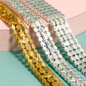 Bán buôn tự làm quần áo phụ kiện hình vuông tinh thể lưới với bao phủ Rhinestone Claw chuỗi làm bằng thủy tinh - Product Image 4