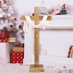 Cruz de Madera, Decoración de Pascua, Adorno 3D, Decoración Interior para Iglesia, Boda - Product Image 1