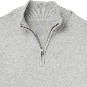 Pull décontracté pour homme confortable à demi-zip en gris - Parfait pour les superpositions d'automne et d'hiver - Product Image 3