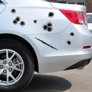 Pegatinas para Autos con Diseño de Agujero de Bala, Pegatinas Personalizadas para Parachoques de Automóviles - Product Image 1