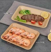 Boîte à lunch rectangulaire personnalisée en papier kraft, jetable, recyclable, micro-ondable et réfrigérable pour la restauration rapide à emporter
