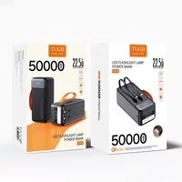 Batterie externe Li-Polymère ultra haute capacité 50000mAh avec affichage LED, charge rapide, sortie USB C, idéale pour le camping