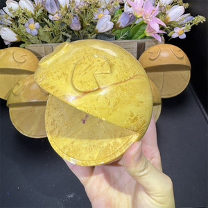 Scultura Artigianale in Giada Gialla Naturale <span class=keywords><strong>di</strong></span> Alta Qualità a Forma <span class=keywords><strong>di</strong></span> <span class=keywords><strong>Pac</strong></span>-<span class=keywords><strong>Man</strong></span>, Pietra Curativa per Regali Familiari - Product Image 4