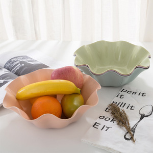 Lotus Leaf Shaped Fruit Plate Plastic Large Size Simple Style Home Snack Bowl For Fruits Vegetables Candy Sunflower Seeds - Product Image 1
