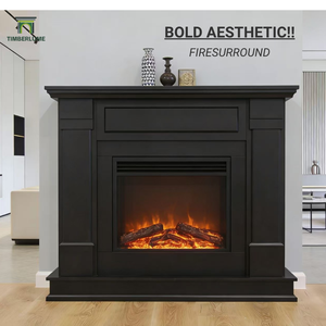 <span class=keywords><strong>Chimenea</strong></span> Moderna Negra de MDF, Soporte de <span class=keywords><strong>Chimenea</strong></span> Independiente Pintado de Primera Calidad para Inserto de <span class=keywords><strong>Chimenea</strong></span> Eléctrica - Product Image 6