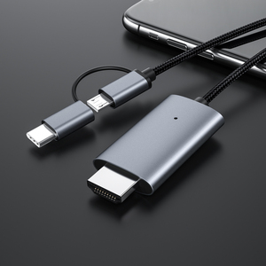 Câble adaptateur haute vitesse Micro USB Type C vers <span class=keywords><strong>HDMI</strong></span> mâle vers mâle pour <span class=keywords><strong>Samsung</strong></span> Galaxy <span class=keywords><strong>S8</strong></span> <span class=keywords><strong>S8</strong></span> + pour le streaming audio et vidéo - Product Image 4