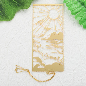 Cá Nhân Tùy Chỉnh Bookmark Mạ Vàng Phẳng Hollow Nghệ Thuật Kẽm Hợp Kim 2D Kim Loại Bookmark Với Bao Bì Thẻ - Product Image 3