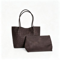 Sac fourre-tout tissé élégant pour femmes avec pochette intérieure zippée, grand sac à main quotidien pour les trajets, logo personnalisé
