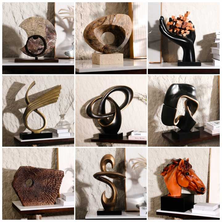 Geometric Interior Accessories Home Decoration Rustic Resin 3D Original