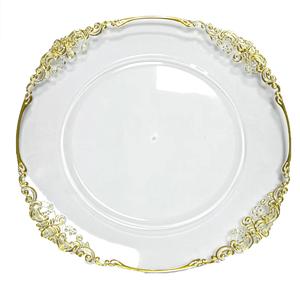 Assiettes de Présentation Rondes en Plastique de Luxe Décoratives, Design Classique, Durables, pour Mariage et Fêtes, Vente Chaude du Fournisseur Grossiste - Product Image 2