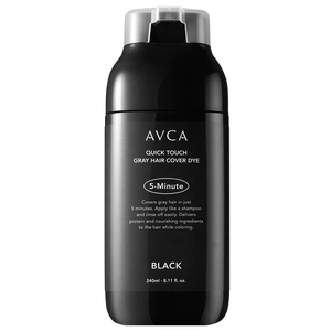 AVCA Quick Touch Crème Colorante Noire pour Cheveux Gris 5 Minutes 240ml – Couvre Rapidement les Racines – Coloration Temporaire à Action Rapide – Extraits Végétaux - Product Image 1