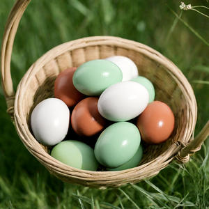 Montessori in legno di simulazione colorata di pasqua pittura liscia uova di anatra educativi giocattoli di apprendimento per bambini ragazzi e ragazze che giocano - Product Image 4