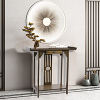 Table de Console en bois de couloir étroit rustique Table de canapé mince avec tiroirs de rangement Table de Foyer